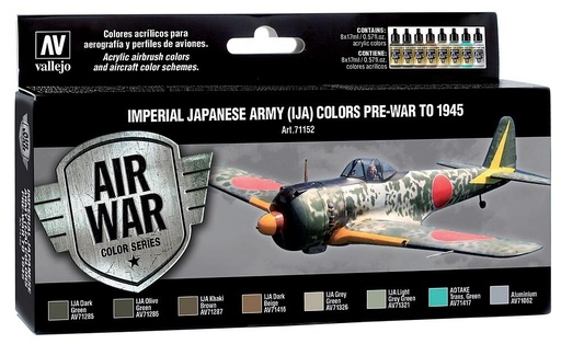 [VALLEJO 71152  ] VALLEJO 71152  Set de peinture, Armée de l'air japonaise IJA Set 1, 8 x 17 ml 