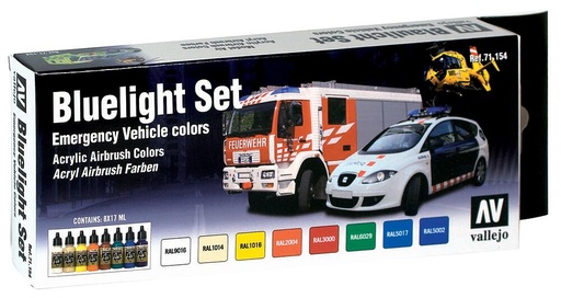 [VALLEJO 71154  ] VALLEJO 71154  Kit de peinture, kit lumière bleue, 8 x 17 ml 