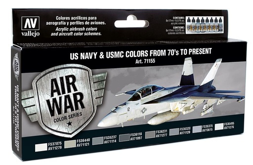 [VALLEJO 71155  ] VALLEJO 71155  Set de peinture, USA avions WWII, 8 x 17 ml 