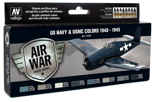 [VALLEJO 71157  ] VALLEJO 71157  Set de peinture, USA avions WWII, 8 x 17 ml 