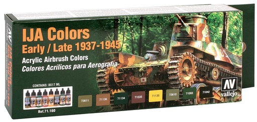 [VALLEJO 71160  ] VALLEJO 71160  Set de couleurs, couleurs IJA 1939 - 1945, 8 x 17 ml 