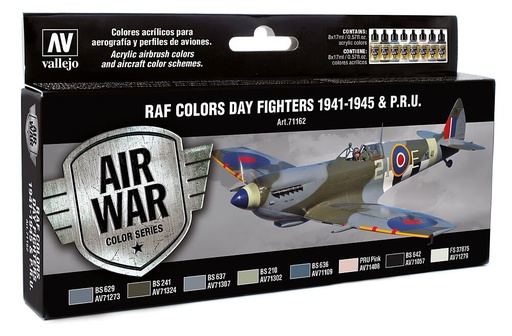 [VALLEJO 71162  ] VALLEJO 71162  Set de peinture, RAF Tagjäger WWII, 8 x 17 ml 