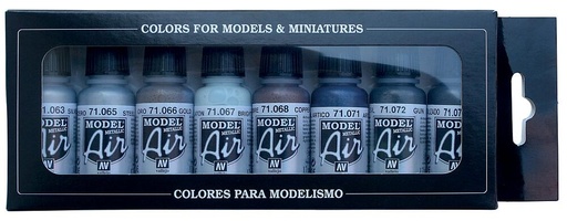 [VALLEJO 71176  ] VALLEJO 71176  Jeu de couleurs, couleurs métalliques, 8 x 