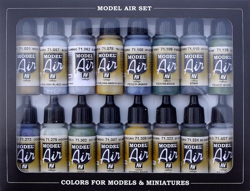 [VALLEJO 71189  ] VALLEJO 71189  Set de peinture, RAF, WWII, 16 x 17 ml 