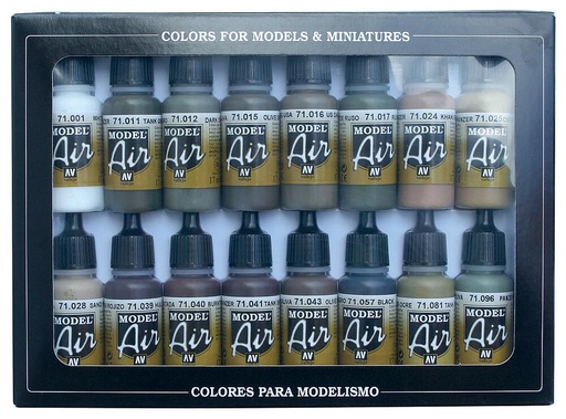 [VALLEJO 71190  ] VALLEJO 71190  Set de peinture, couleurs allemandes WWII, 16 x 17 ml 