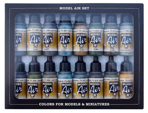 [VALLEJO 71193  ] VALLEJO 71193  Jeu de couleurs, couleurs RLM, 16 x 17 ml 