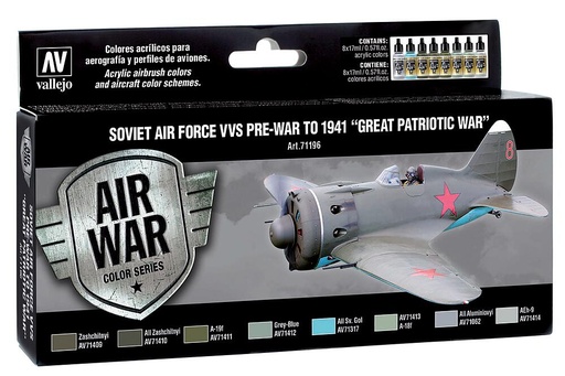 [VALLEJO 71196  ] VALLEJO 71196  Set de couleurs, armée de l'air soviétique jusqu'en 1941 