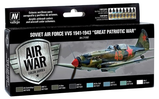 [VALLEJO 71197  ] VALLEJO 71197  Set de couleurs, Forces aériennes soviétiques 1941 - 1943 
