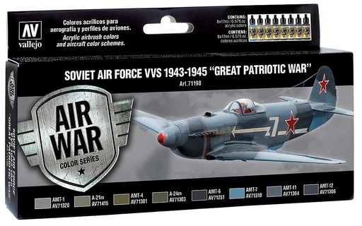 [VALLEJO 71198  ] VALLEJO 71198  Set de couleurs, Force aérienne soviétique 1943 - 1945 