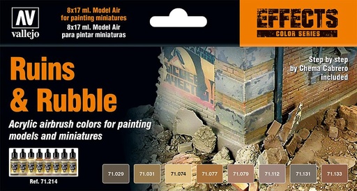 [VALLEJO 71214  ] VALLEJO 71214  Set de couleurs, Ruines &amp; débris 
