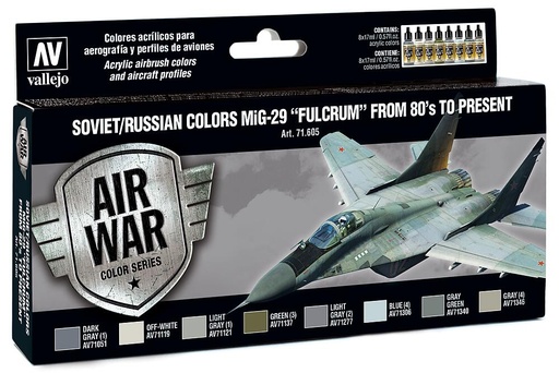 [VALLEJO 71605  ] VALLEJO 71605  Set de peinture, MiG-29 Fulcrum, 8 x 17 ml 