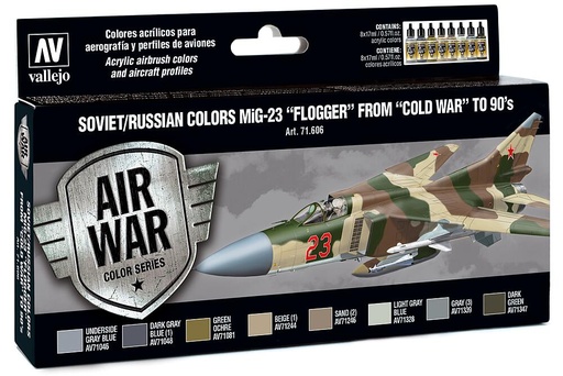 [VALLEJO 71606  ] VALLEJO 71606  Set de peinture, MiG-23 Flogger, 8 x 17 ml 