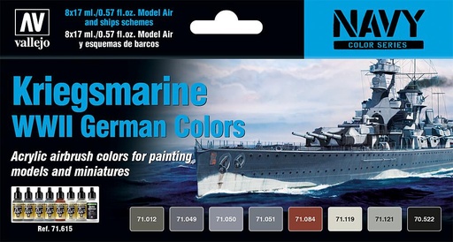 [VALLEJO 71615  ] VALLEJO 71615  Kit de peinture, Kriegsmarine WWII 