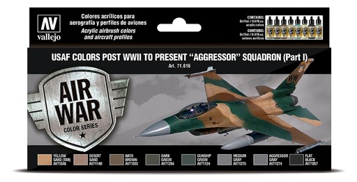 [VALLEJO 71616  ] VALLEJO 71616  Set de couleurs, USAF 1940 à aujourd'hui, Aggressor Squadron, 1 