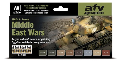 [VALLEJO 71619  ] VALLEJO 71619  Set de couleurs, guerres du Moyen-Orient, 1967 à aujourd'hui 