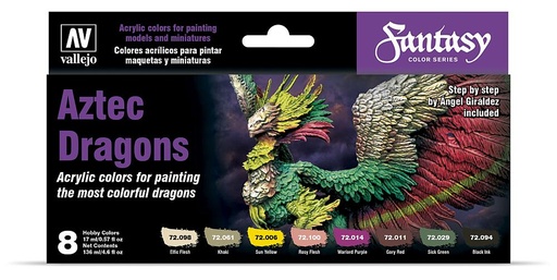 [VALLEJO 72306  ] VALLEJO 72306  Jeu de couleurs, Aztec Dragons 