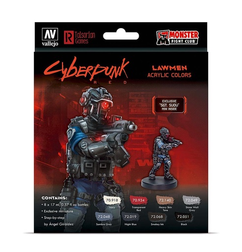 [VALLEJO 72308  ] VALLEJO 72308  Set de couleur, Cyberpunk Lawmen, Sgt. Suou 