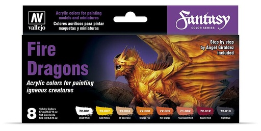 [VALLEJO 72312  ] VALLEJO 72312  Jeu de couleurs, Fire Dragons 