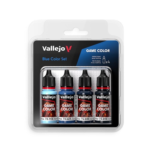 [VALLEJO 72376  ] VALLEJO 72376  Set de peinture bleu, 4x 18 ml 