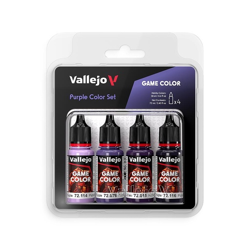 [VALLEJO 72382  ] VALLEJO 72382  Set de couleurs pourpre, 4x 18 ml 