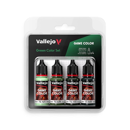 [VALLEJO 72384  ] VALLEJO 72384  Set de peinture vert, 4x 18 ml 