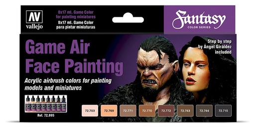 [VALLEJO 72865  ] VALLEJO 72865  Set de couleurs, peinture pour le visage by Angel Giraldez, 8 x 17 ml 