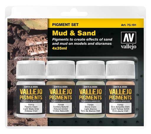 [VALLEJO 73191  ] VALLEJO 73191  Kit de pigments boue et sable 