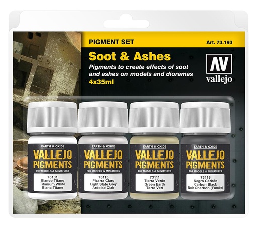 [VALLEJO 73193  ] VALLEJO 73193  Kit de pigments suie et cendre 