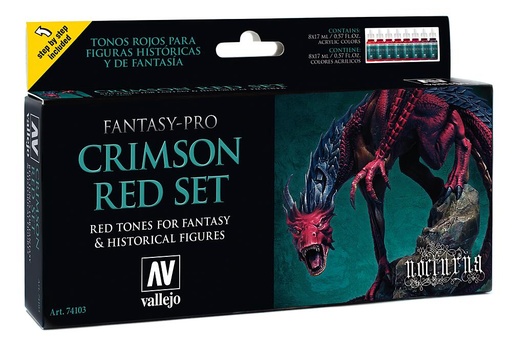[VALLEJO 74103  ] VALLEJO 74103  Jeu de couleurs, rouge/carmin, 8 x 17 ml 