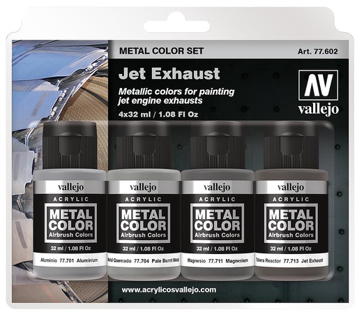 [VALLEJO 77602  ] VALLEJO 77602  Kit de peinture, métal, pot d'échappement 