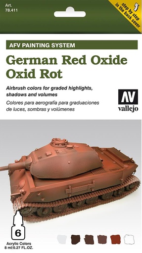 [VALLEJO 78411  ] VALLEJO 78411  Kit de coloration, oxyde rouge allemand, 6 x 8 ml 
