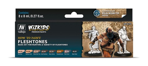 [VALLEJO 80259  ] VALLEJO 80259  Set de couleurs, WizKids tons chair, 8 x 8 ml 