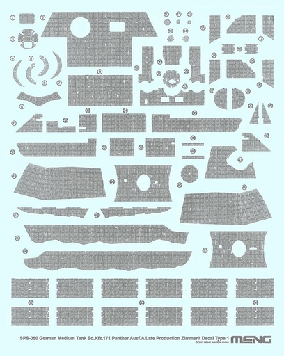 [MENG MODEL SPS-050  ] MENG MODEL SPS-050  1/35 Décoration en Zimmerit A pour le Sd.Kfz. 171 Panther 