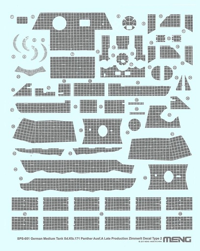 [MENG MODEL SPS-051  ] MENG MODEL SPS-051  1/35 Décoration en Zimmerit B pour Sd.Kfz. 171 Panther 