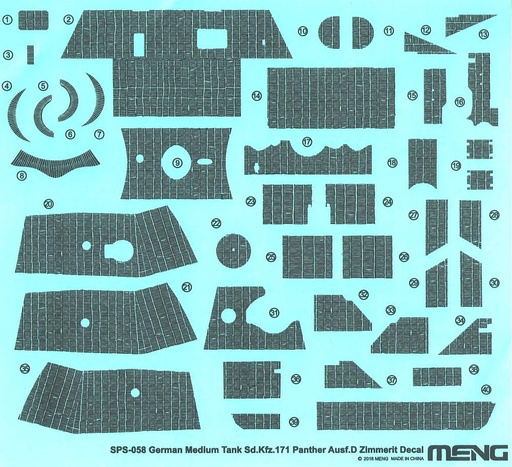 [MENG MODEL SPS-058  ] MENG MODEL SPS-058  1/35 Sd.Kfz. 171, pièces en Zimmerit 