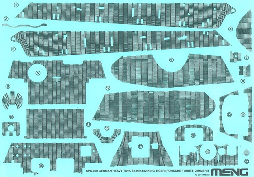 [MENG MODEL SPS-060  ] MENG MODEL SPS-060  1/35 Décalcomanie en Zimmerit pour Sd.Kfz. 182, tour Porsche 