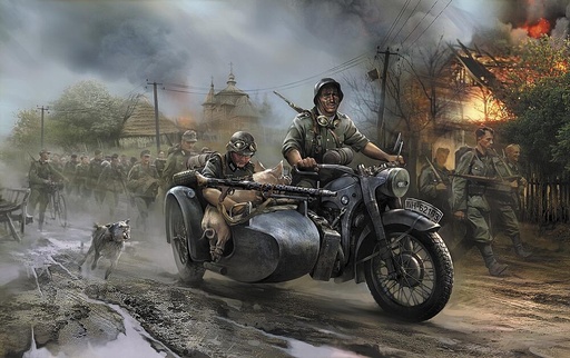 [ZVEZDA 3607  ] ZVEZDA 3607  1/35 BMW R12 side-car avec équipage 