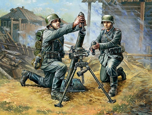 [ZVEZDA 6111  ] ZVEZDA 6111  1/72 Mortier allemand de 81 mm avec équipage 
