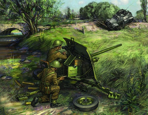 [ZVEZDA 6169  ] ZVEZDA 6169  1/72 WWII canon antichar britannique QF 2-pdr avec équipage 
