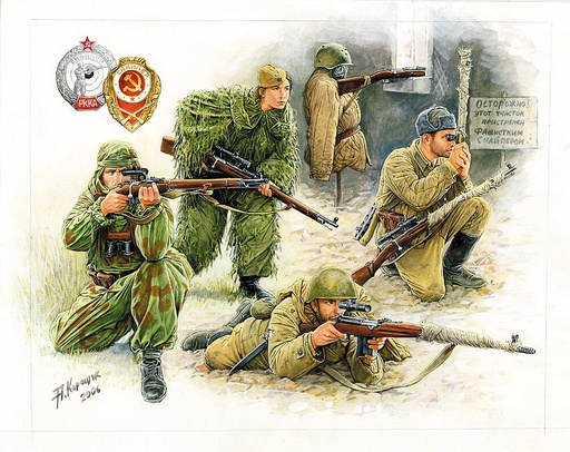 [ZVEZDA 6193  ] ZVEZDA 6193  1/72 WWII Tireurs d'élite soviétiques 