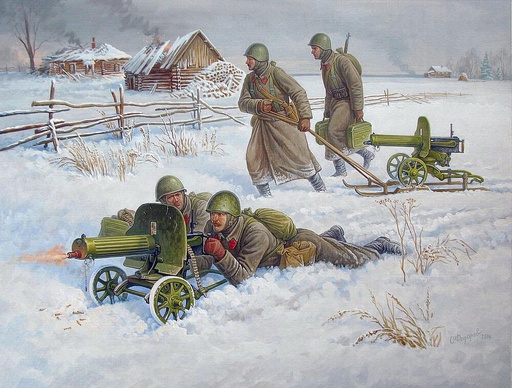 [ZVEZDA 6220  ] ZVEZDA 6220  1/72 mitrailleuse soviétique avec équipage, uniforme hivernal 