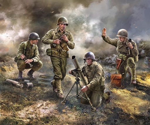[ZVEZDA 6287  ] ZVEZDA 6287  1/100 US mortier de 81 mm avec équipage 