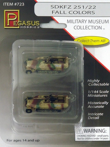 [PEGASUS PKPG0723  ] PEGASUS PKPG0723  1/144 SdKFZ 251/22, en couleur, modèle fini, 2 pièces 