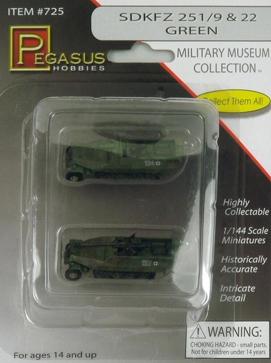 [PEGASUS PKPG0725  ] PEGASUS PKPG0725  1/144 SdKFZ 251/9 &amp; 22, vert,Modèles terminés 