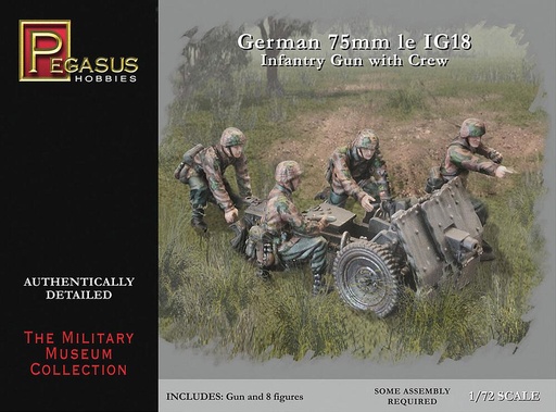 [PEGASUS PKPG7510  ] PEGASUS PKPG7510  1/72 WW II : mitrailleuse allemande 75 mm 1eIG18 avec équipage 