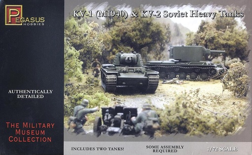 [PEGASUS PKPG7665  ] PEGASUS PKPG7665  1/72 KV-1 (Early) &amp; KV-2, 2 kits de construction 