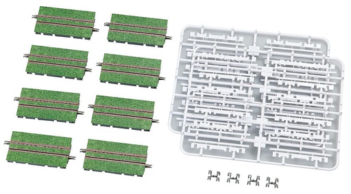 [TOMYTEC 17899  ] TOMYTEC 17899  N  8 rails de tramway, droits, 70 mm, végétalisés 