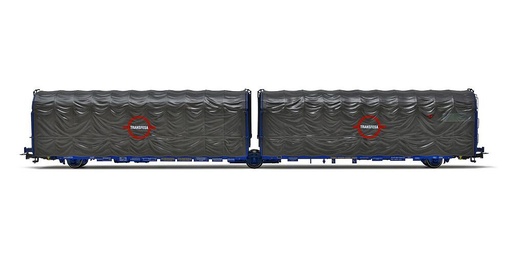 [ELECTROTREN HE6062  ] ELECTROTREN HE6062  1:87 H0  TRANSFESA, wagon à bâche articulée à 3 essieux type Lails 24 87 4207 054-8, grand logo, ép. IV 