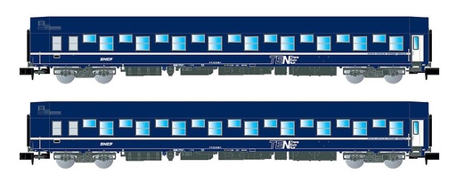 [ARNOLD HN4405  ] ARNOLD HN4405  1/160   SNCF, Coffret de 2 voitures-lits T2, bleu avec logo nouille 