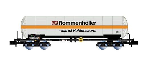 [ARNOLD HN6599  ] ARNOLD HN6599  1/160   DB, Wagon-citerne à gaz isolé à 4 essieux, blanc/orange, Rommenhäller 